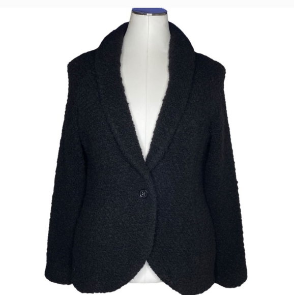 Banana Republic black Fabiola textured one button blazer/coat women's size large - Picture 8 of 8